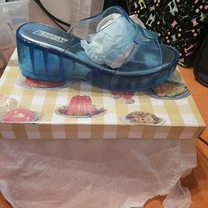 Jeffrey Campbell Blue Jelly Wedges lovely never worn new with tags